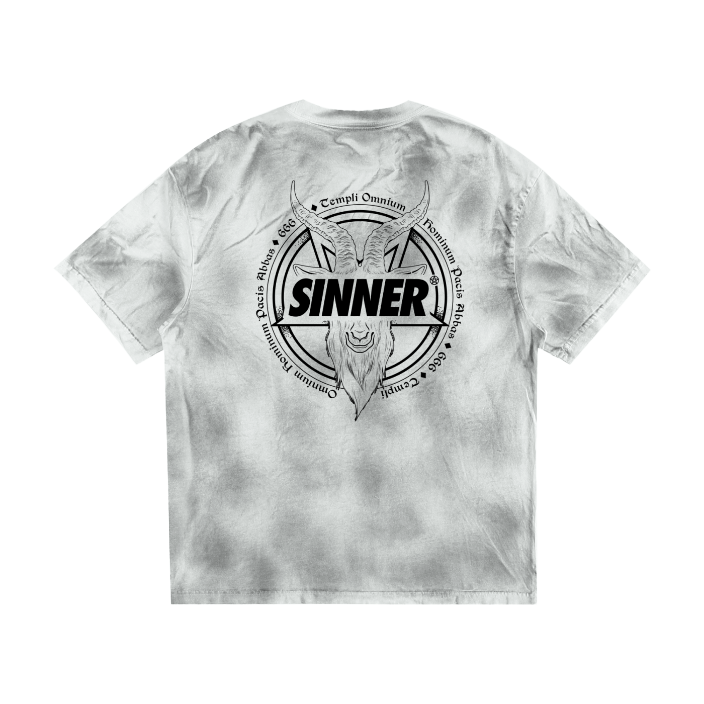 SINNER© Black on White Unisex Dirty Washed T-shirt