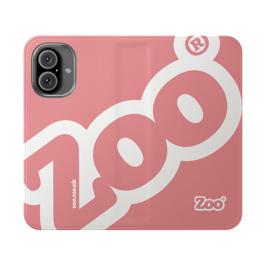 Zoo® Rose Pink Flip Case - Phone Wallet with Card Holder