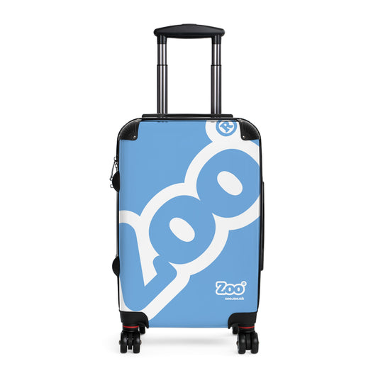 Zoo® White on Light Blue - Black Suitcase