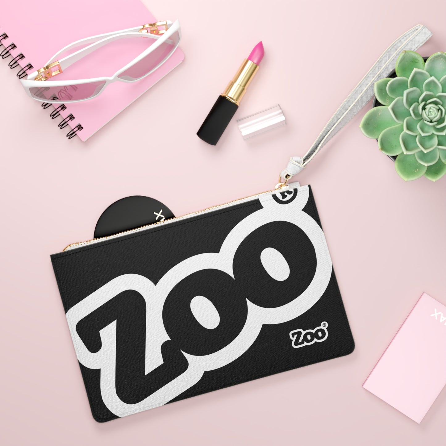 Zoo® White on Black Clutch Bag