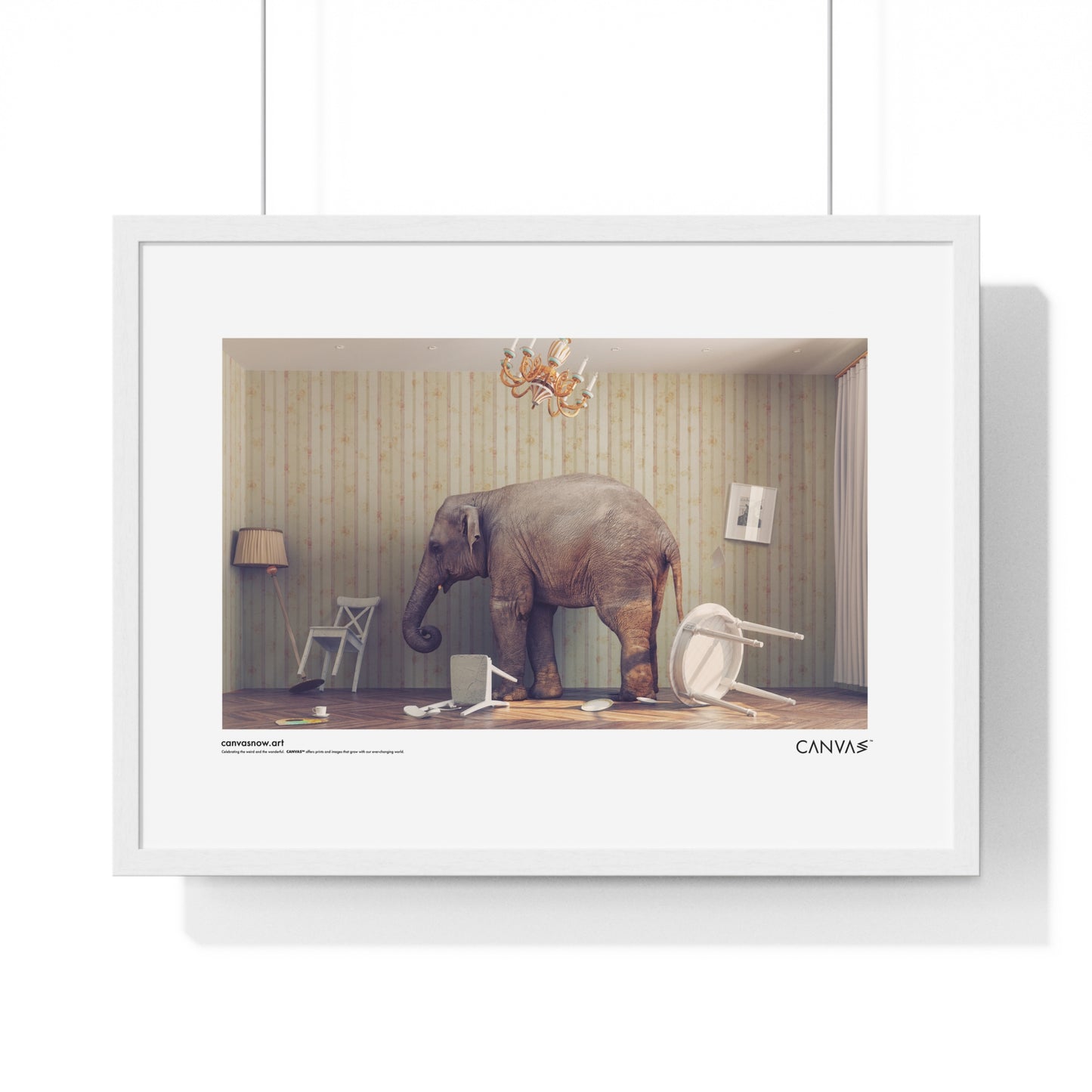 CANVAS™ ELEPHANT-ROOM Landscape Framed Poster