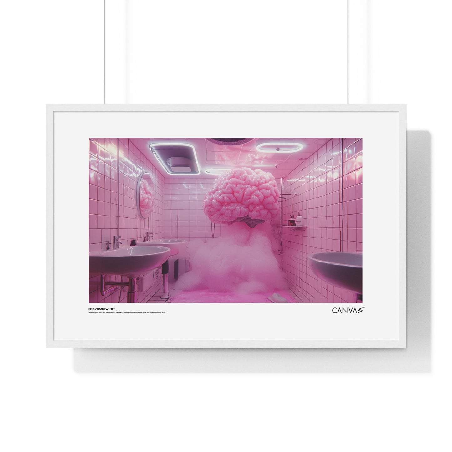 CANVAS™ PINK-BRAIN Landscape Framed Poster