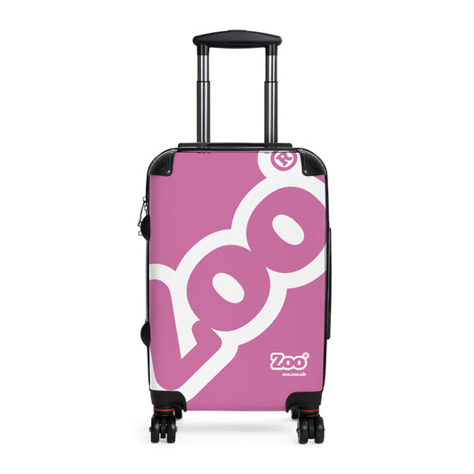 Zoo® White on Pink - Black Suitcase