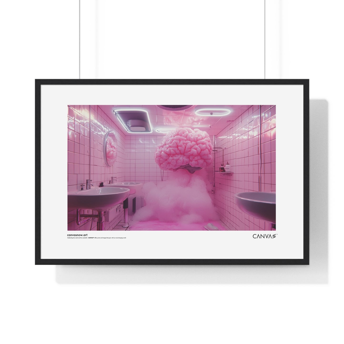 CANVAS™ PINK-BRAIN Landscape Framed Poster