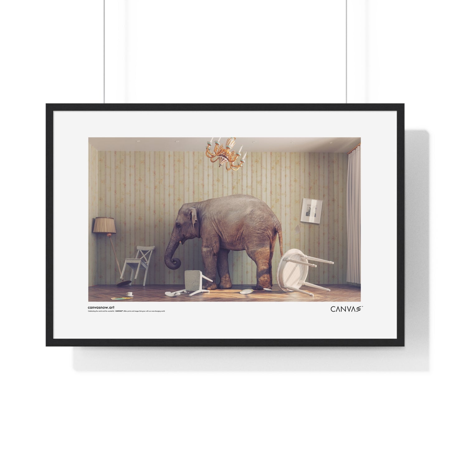 CANVAS™ ELEPHANT-ROOM Landscape Framed Poster