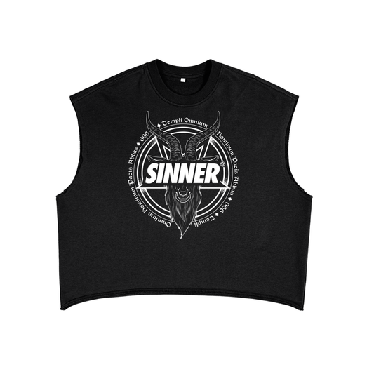 SINNER© White on Black or Grey Unisex French Terry Boxy Tank Top
