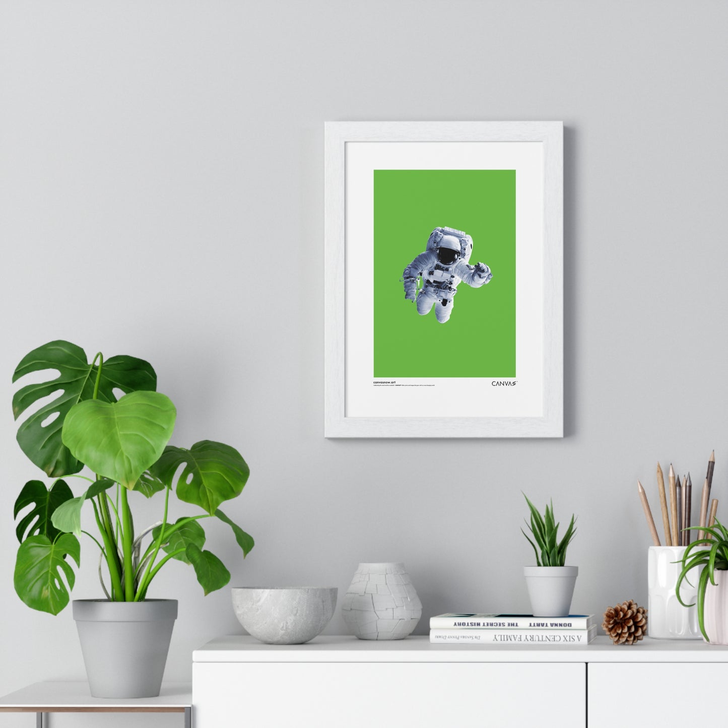 CANVAS™ SPACEMAN-GREENSCREEN Portrait Framed Poster
