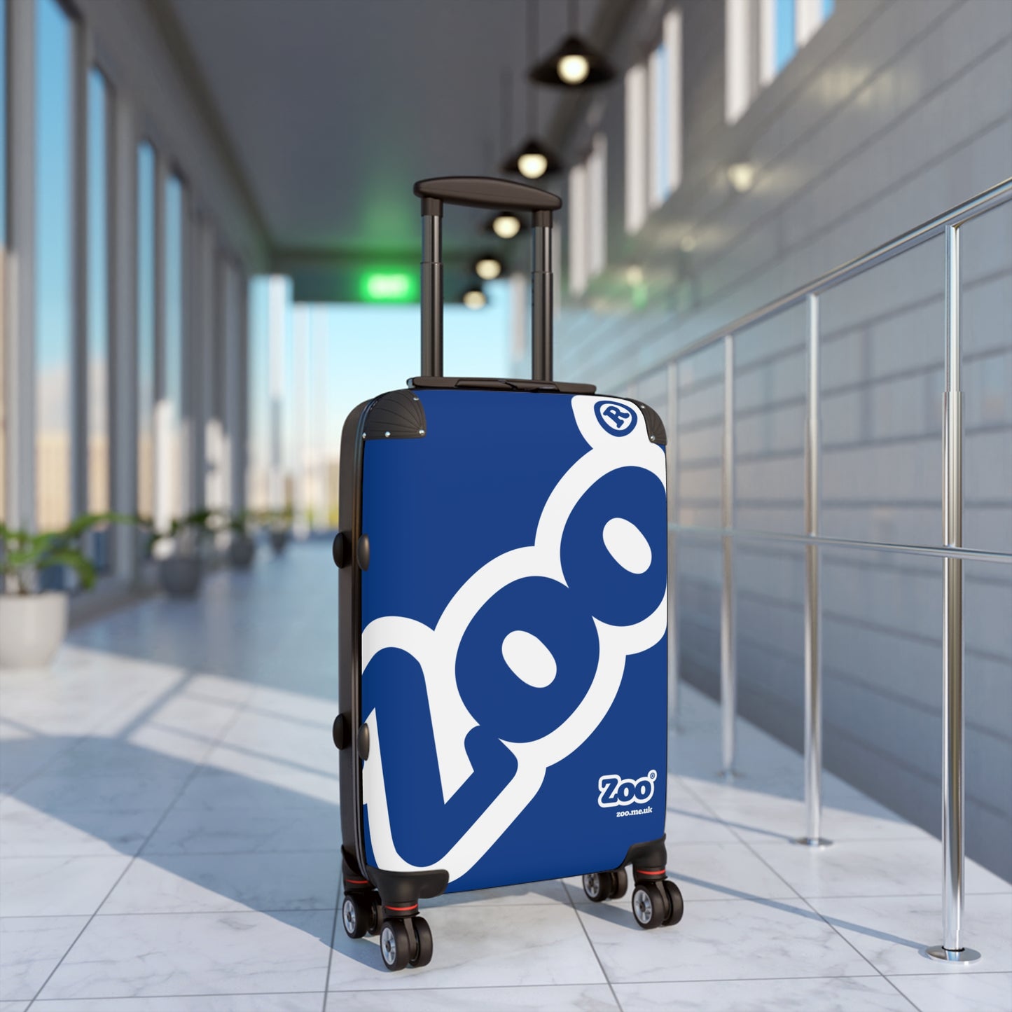 Zoo® White on Dark Blue - Black Suitcase