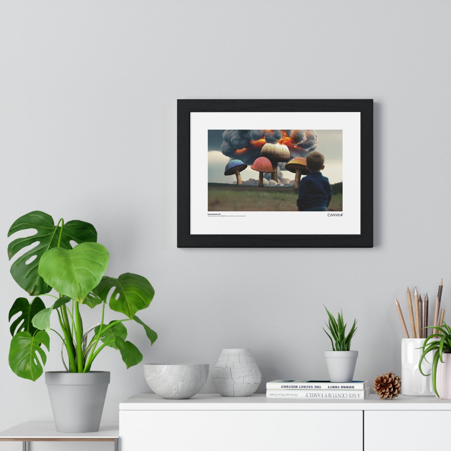 CANVAS™ TOASTED-MUSHROOMS Landscape Framed Poster